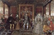 unknow artist Possibly after Lucas de Heere Allegory of the Tudor Succession oil painting on canvas